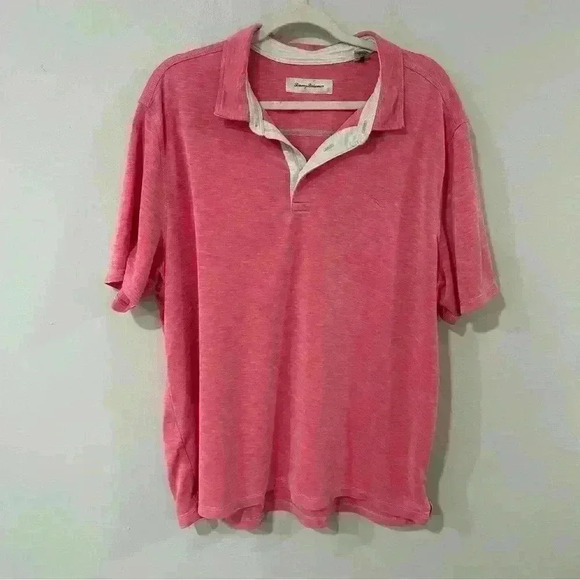 Tommy Bahama Palmetto Paradise Salmon Pink Polo Short Sleeve Shirt Size XXL - Picture 2 of 8